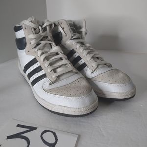 Adidas Top Ten Hi White Black Beige Men's Size 9 Hi Top Basketball Athletic